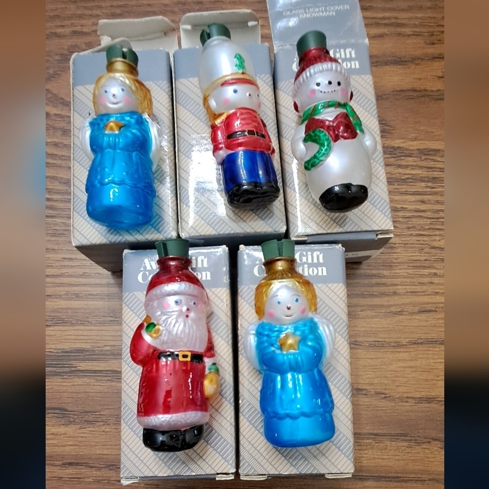 Vtg. Avon Holiday Light Covers, Set Of 5